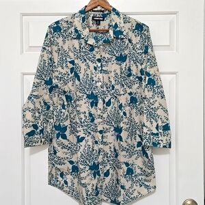 Lands' End Supima Cotton Blouse Sz 16
